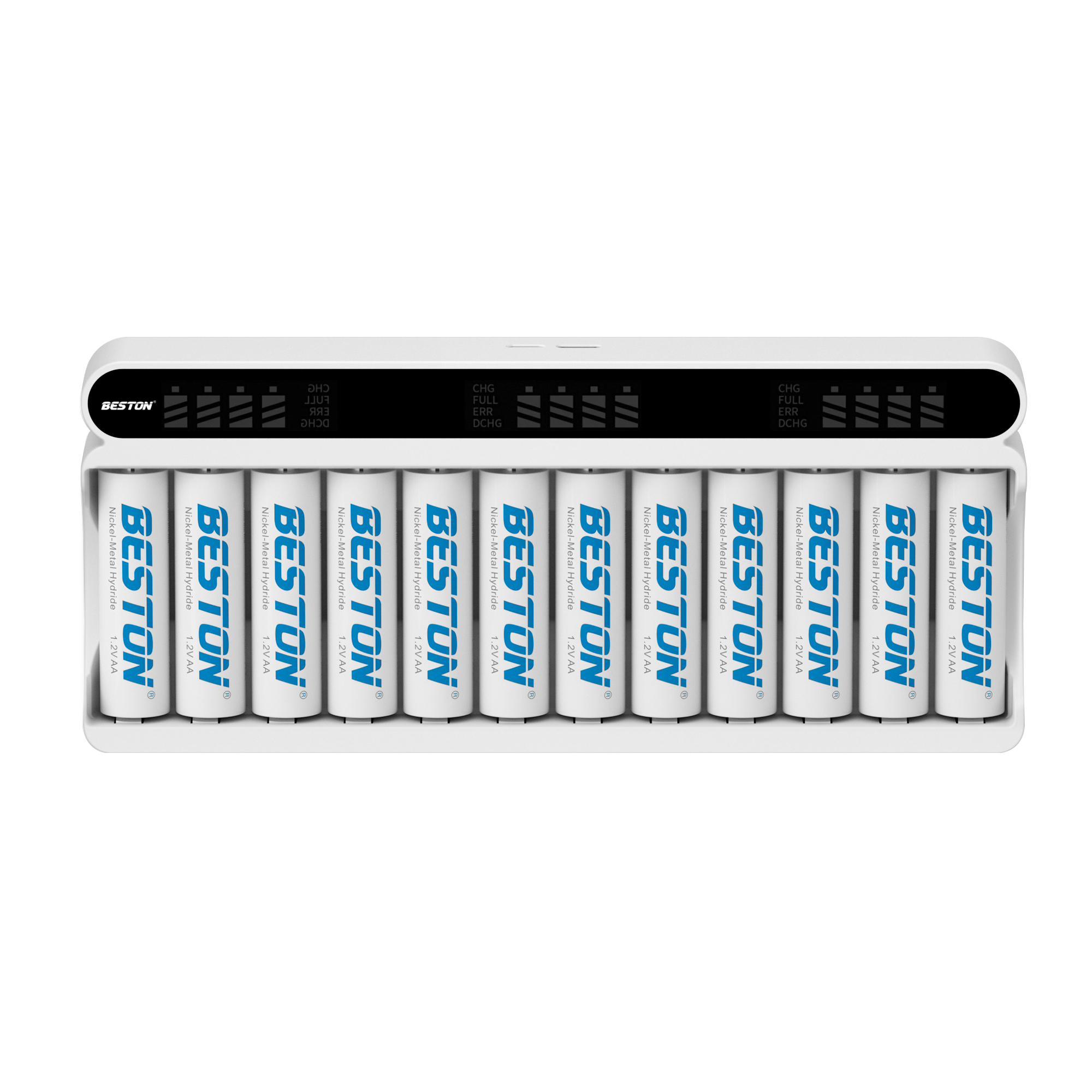 Beston 1.2V AA /AAA 可充电镍氢电池 12 槽液晶屏显示镍氢充电器