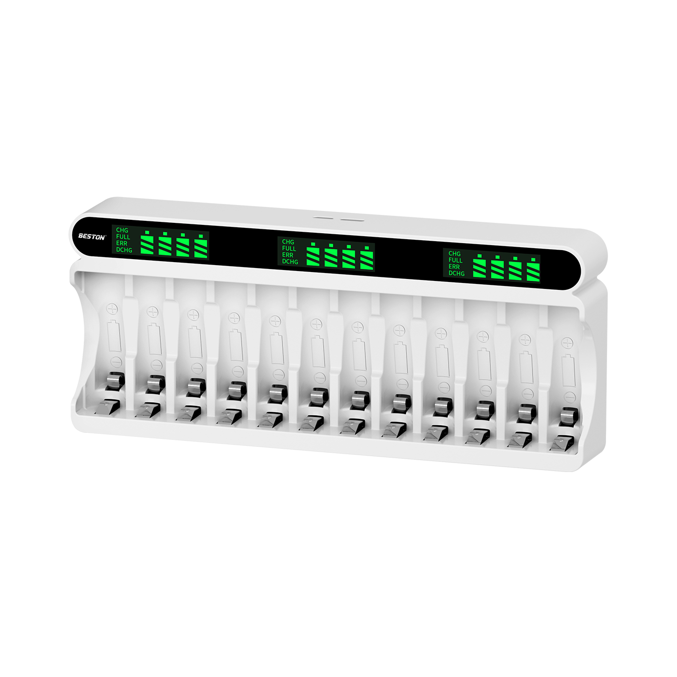 Beston 1.2V AA /AAA 可充电镍氢电池 12 槽液晶屏显示镍氢充电器