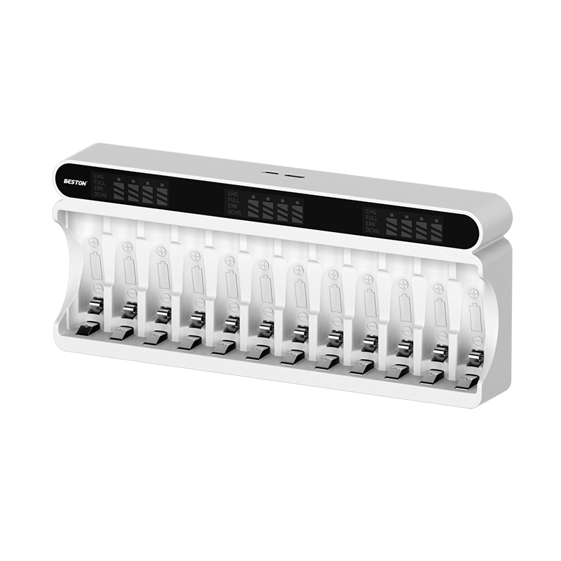 Beston 1.2V AA /AAA 可充电镍氢电池 12 槽液晶屏显示镍氢充电器