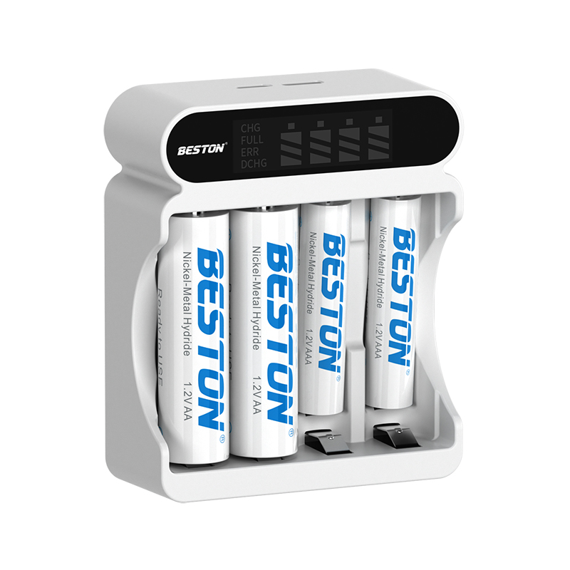 Beston 1.2V AA /AAA 可充电镍氢电池 4 槽液晶屏显示镍氢充电器