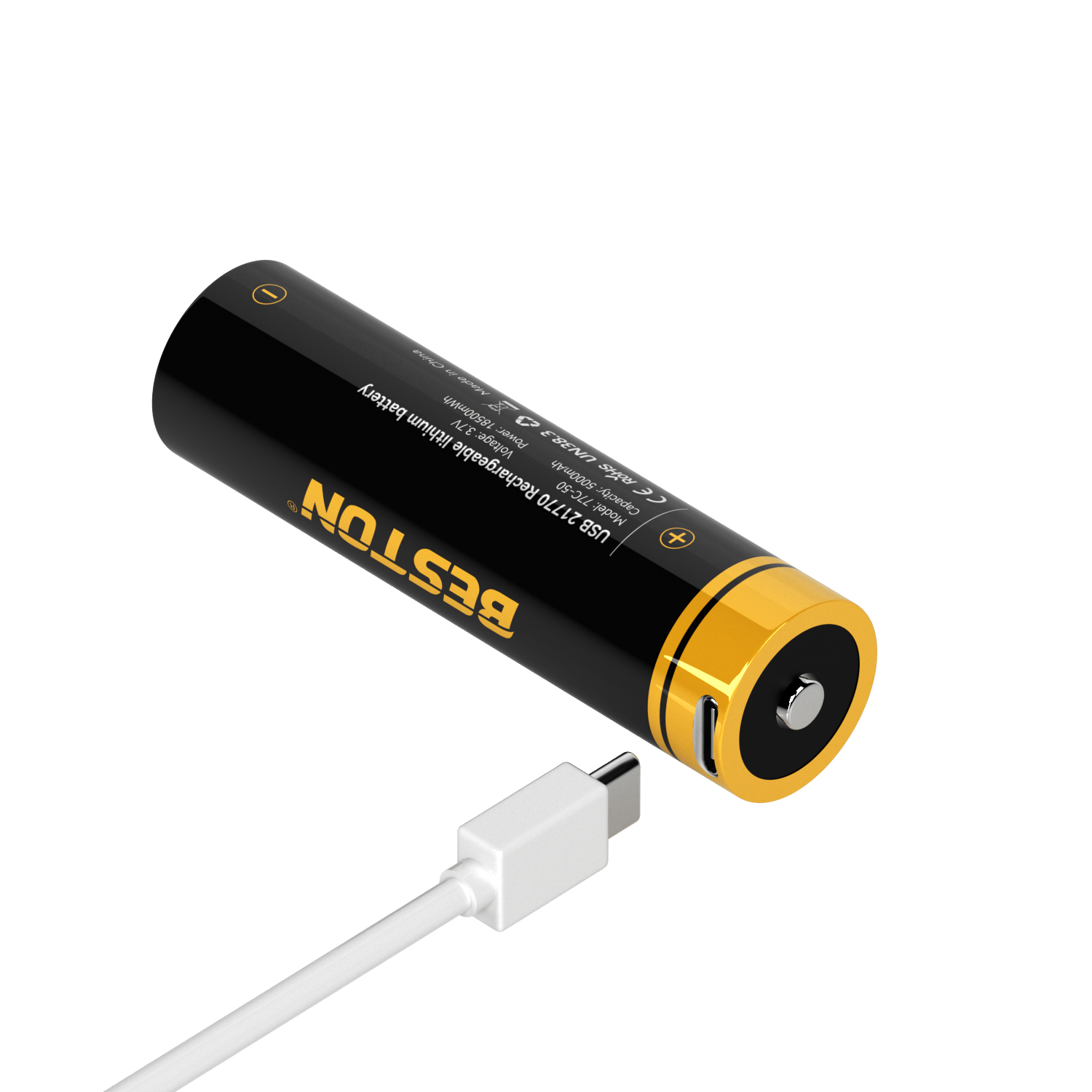 百斯顿 USB 3.7V 21770 可充电锂电池 5000mAh