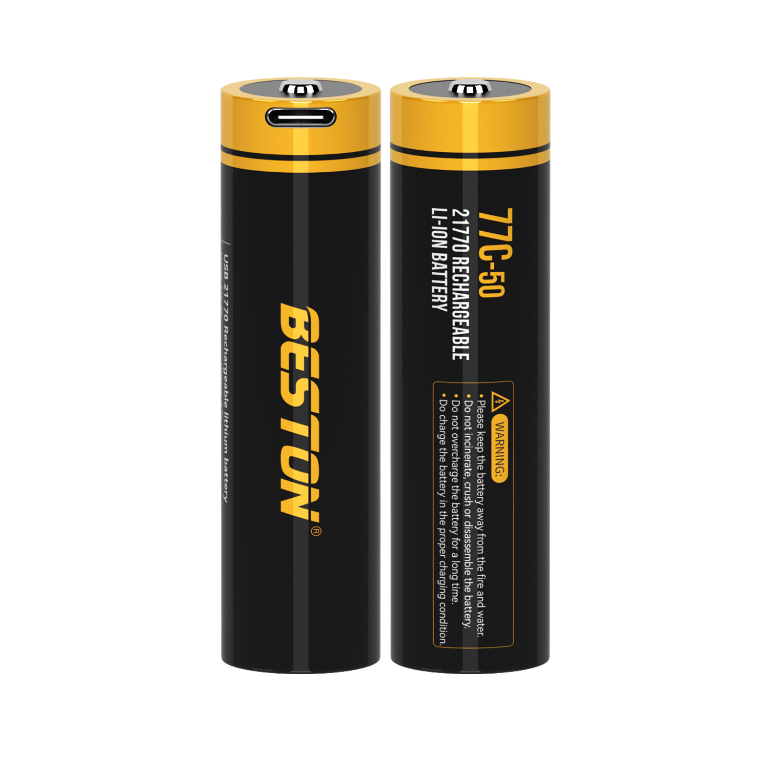 百斯顿 USB 3.7V 21770 可充电锂电池 5000mAh